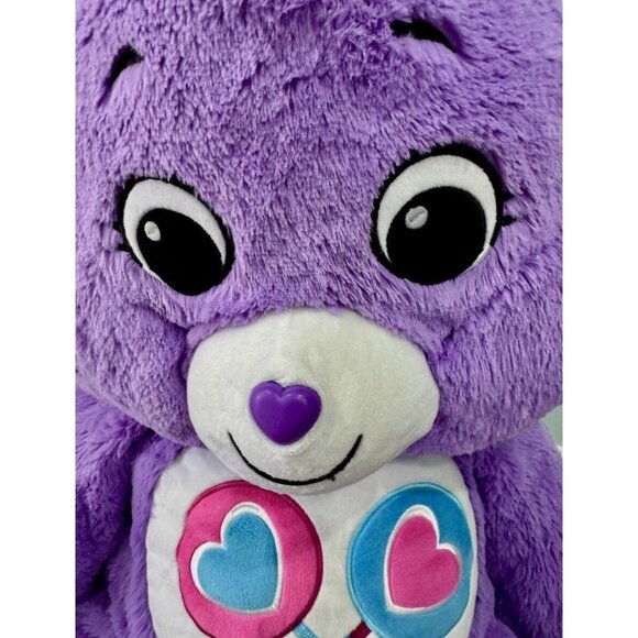 Care Bears XL Jumbo Giant Share Bear Plush 36” 3’ Purple Lollipops - Picture 2 of 7